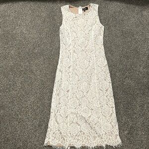 Lulu’s Corita White Lace Sleeveless Midi Dress - Size M